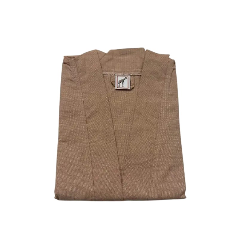 BATHROBE DOBBY KIMONO (BROWN) STANDARD